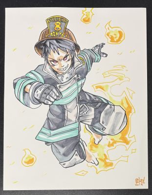 Shinra from Fire Force by Chris Metzner | Raremarq (Buy It Now)