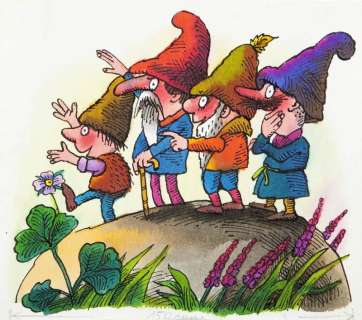 Jerzy Flisak (1930 - 2008) | Jerzy Flisak | "Hubert w wielkim kapeluszu: Opowieść o krasnoludkach", ilustracja do książki Otfrieda Preussler’a, 1986 | Desa Unicum