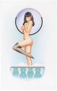 DAVE STEVENS BETTY’S BATH SIGNED ART PRINT. | Hake’s