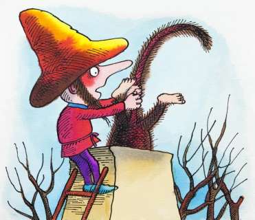 Jerzy Flisak (1930 - 2008) | Jerzy Flisak | "Hubert i jego przyjaciel Kudłacz", ilustracja do książki Otfrieda Preussler’a, str. 23, 1988 | Desa Unicum