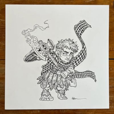 David Petersen | Halfling War Wizard Original Art | David Petersen