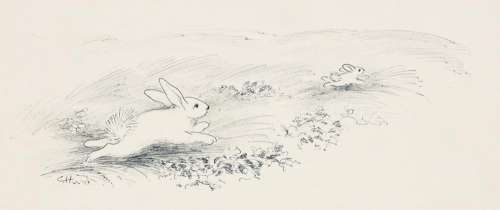 CLEMENT HURD (1908-1988) "Running Away." [CHILDRENS / RABBITS] | Swann Galleries