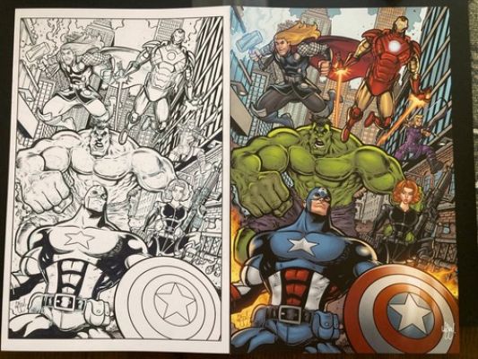 AVENGERS CAPTAIN AMERICA IRON MAN MARVEL 11x17 Original Art CHRIS MCJUNKIN | eBay US (Buy It Now)
