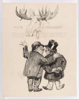 "FOR PRESIDENT THEO. ROOSEVELT" UNIQUE ORIGINAL ART 1912 CAMPAIGN POSTER. | Hake’s