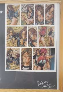 Enzo Troiano (1965), Planche D’illustrations Originales, Technique Mixte Encre de Chine Et Crayon Sur Papier, Signée Et Datée 1999 En Haut À Droite, Dédicacée Et Signée En Bas À Droite, Dim. 39,5 X 30. |  | misc / divers