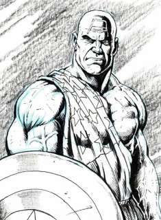 Captain America Dessin original (encre de Chine)  - Captain Earth X - Page volante - EO - (2018) | Catawiki