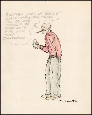Lot 200 - Dimitri. Illustration originale Professeur Choron | BDEnchères