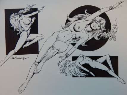 Romero, Enrique Badia - Originele gepubliceerde tekening - Axa Swimming - (2015) | Catawiki