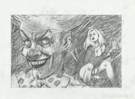 DIBUJO ORIGINAL - JOKER BATMAN - BLAS GALLEGO - ORIGINAL DRAWING