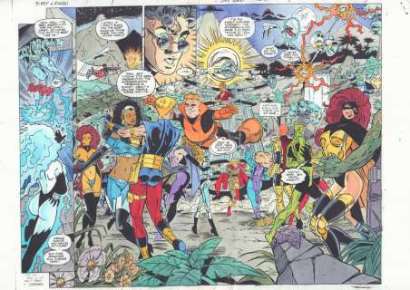 Dan Davis, John Kalisz, Paul Pelletier | Superboy And the Ravers #1 Pgs. 2 & 3 Color Guide Art - the Event Horizon Dps - 1996 | Anthony’s Comic Book Art