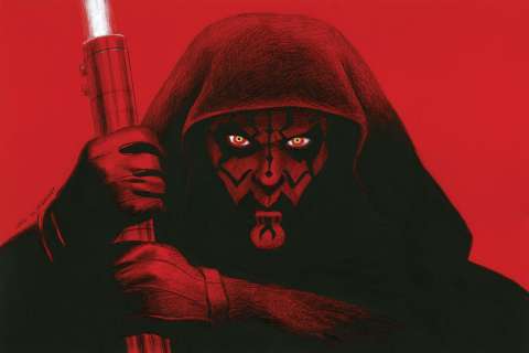 Greg Hildebrandt â€œDarth Maulâ€ red board artwork. | Profiles in History