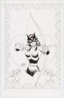 Murphy Anderson - Black Cat Illustration Original Art (1988).... | Heritage