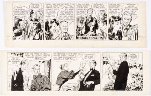 Alex Raymond | Rip Kirby Daily Comic Strips Original Art Group of 2 (King Features Syndicate, 1947-54).... (Total: 2 Original Art) | Heritage