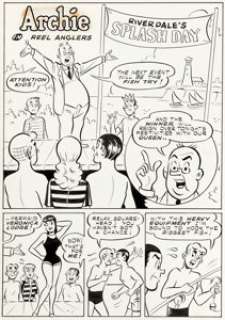 Tom Moore | Archie Comics #93 Complete 3-Page Story "Reel Anglers" Original Art (Archie, 1958).... (Total: 3 Original Art) | Heritage