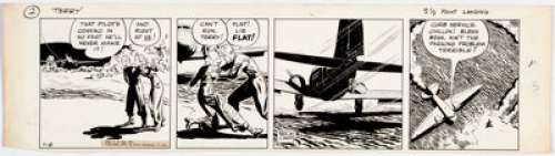 Caniff, Milton | Milton Caniff Terry and the Pirates Daily Comic Strip Original Art dated 7-8-41 (News Syndicate Co., 1941).... | Heritage