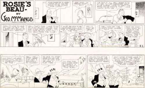 McManus, George | George McManus Rosie’s Beau Topper Sunday Comic Strip Original Art dated 6-2-40 (King Features Syndicate, 1940). ... | Heritage