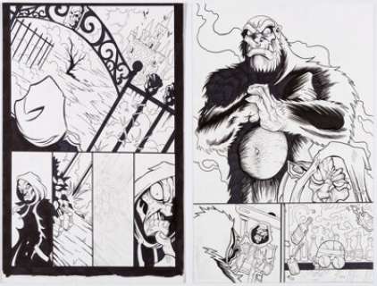 Unidentified Alternative Art Comic Artist - Buz Hasson and Ken Haeser The Living Corpse Story Page Original Art Group of 2 (Zenescope Entertainment, c. 2007).... (Total: 2 Original Art)