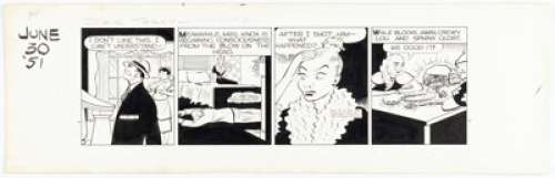Gould, Chester | Chester Gould Dick Tracy Daily Comic Strip Original Art, dated 6-30-51 (The Chicago Tribune, 1951). ... | Heritage