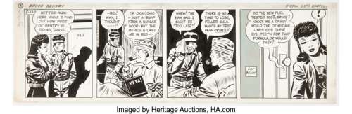 Bailey, Ray - Ray Bailey Bruce Gentry Daily Comic Strip Original Art dated 8-22-45(New York Post Corp., 1949). ...