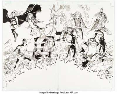 Marvel Artist - Declan Shalvey House of X Connecting Variant Cover Original Art (Marvel, 2019)....