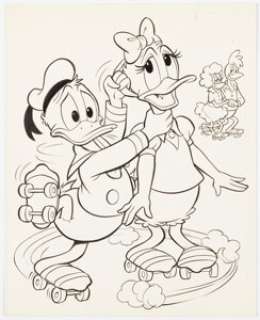 Alvarado, Pete - Pete Alvarado and Larry Mayer Walt Disney Daisy and Donald #17 Cover Original Art (Western, 1976)....