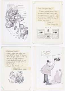 Jaffee, Al | Al Jaffee Clods’ Letters to MAD Page Illustration Original Art Group of 8 (Warner Paperback Library, 1974).... (Total: 8 Original Art) | Heritage