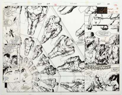 Calafiore, Jim | Jim Calafiore and Peter Palmiotti Iron Man #325 Double Page Spread 25-26 Original Art (Marvel, 1996).... | Heritage
