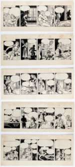 Church, Edgar | Edgar Church The Green Cobra Unpublished Daily Comic Strip Original Art Group of 5 (undated).... (Total: 5 Original Art) | Heritage