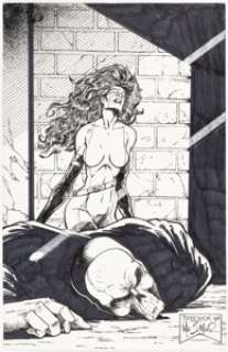 Derenick, Tom - Tom Derenick and Mike S. Miller Protectors #9 Cover Original Art (Malibu, 1993)....