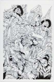 Unidentified Alternative Art Comic Artist - Chris Dreier [Gianluca Pagliarani printed blue lines] Wolfskin: Hundredth Dream #1 Cover Original Art (Avatar Pres...