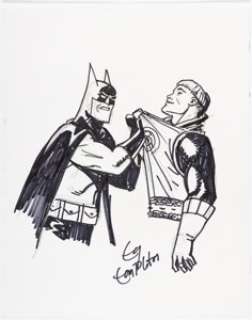Ty Templeton - Batman vs Guy Gardner Sketch Original Art (undated).... | Heritage