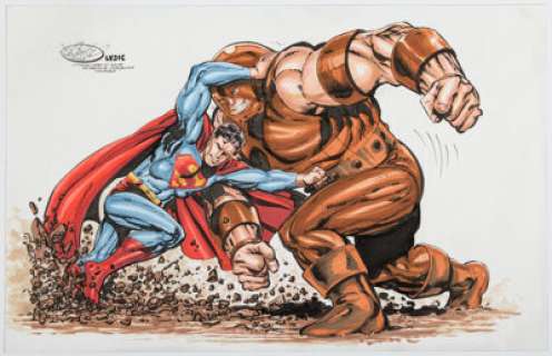 John Byrne and Steve Lydic - Superman vs. Juggernaut Specialty Illustration Original Art (2015)....