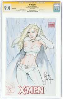 Randy Green - X-Men #1 Sketch Cover - Signature Series Original Art(Marvel, 2010) CGC NM 9.4 White pages....