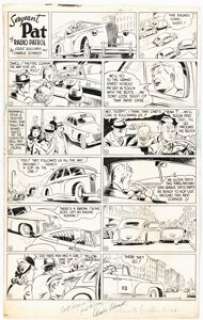 Charles Schmidt Sergeant Pat of Radio Patrol Sunday Comic Strip Original Art, dated 1-13-46 (King Features Syndicate, 1946).