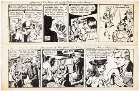 Alfred Andriola Kerry Drake Daily Comic Strip Original Art Group of 2 (Publishers Syndicate, undated). (Total: 2 Original Art)