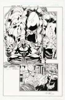 Josh Hood and Andrew Pepoy Marvel Team-Up #4 Story Page 20 Spider-Man and Man-Thing Original Art (Marvel, 1997).