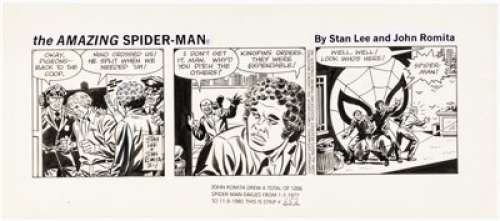 John Romita Sr. The Amazing Spider-Man Daily Comic Strip Original Art dated 2-1-79 (Marvel/Register & Tribune Syndicate Inc., 1979). | Heritage