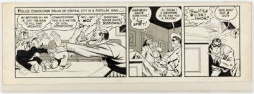 Jack Cole and Lou Fine (team attributed) The Spirit Daily Comic Strip Original Art dated 1-3 (Register and Tribune Syndicate, c. 1943). | Heritage