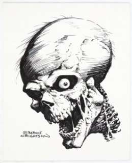 Bernie Wrightson - Zombie Skull Specialty Illustration Original Art (undated). | Heritage