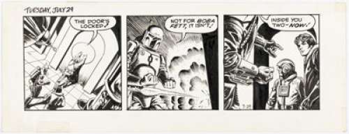Rick Hoberg and Alfredo Alcala Star Wars Daily Original Art dated 7-29-80 (L.A. Times Syndicate, 1980). | Heritage
