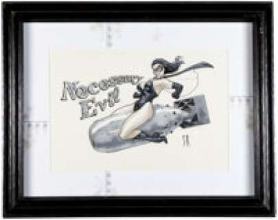 Stéphane Roux "Necessary Evil" Bomber Nose Art Specialty Illustration Original Art (undated).