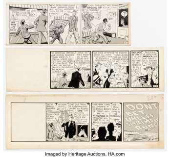 Ken Kling Joe and Asbestos Daily Comic Strips Original Art Group of 3 (Bell Syndicate, c. 1940s-50s). (Total: 3 Original Art)