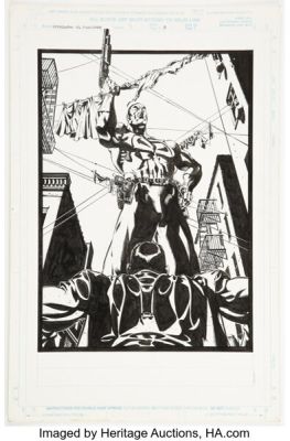 Michael Lopez and Jason Minor Spider-Man vs Punisher #1 Splash Page 3 Original Art (Marvel, 2000).