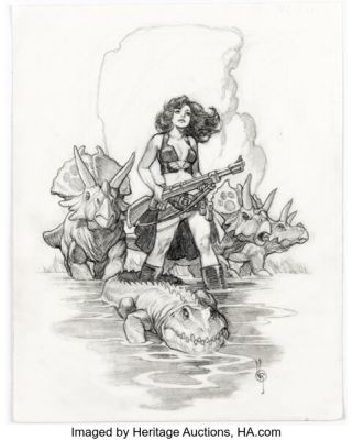 Mark Schultz - Hannah Dundee from Xenozoic Tales Illustration Original Art (undated). | Heritage