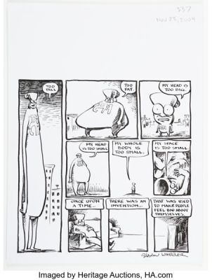 Shannon Wheeler Too Much Coffee Man #337 Comic Strip Original Art dated 11-28-2004 (2004).