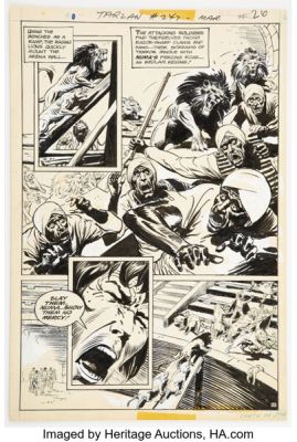 Joe Kubert and the Redondo Studio Tarzan #247 Story Page 15 Original Art (DC, 1976). | Heritage