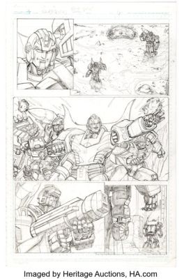 Dan Khanna The Transformers Spotlight: Doubledealer Story Page 12 Pencils Original Art (IDW, 2008).