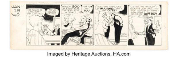 Chester Gould Dick Tracy Daily Comic Strip Original Art dated 1-18-49 (Chicago Tribune, 1949). | Heritage