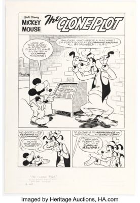 Paul Murry (attributed) "The Clone Plot" Mickey Mouse Story Page 1 Original Art (1983).