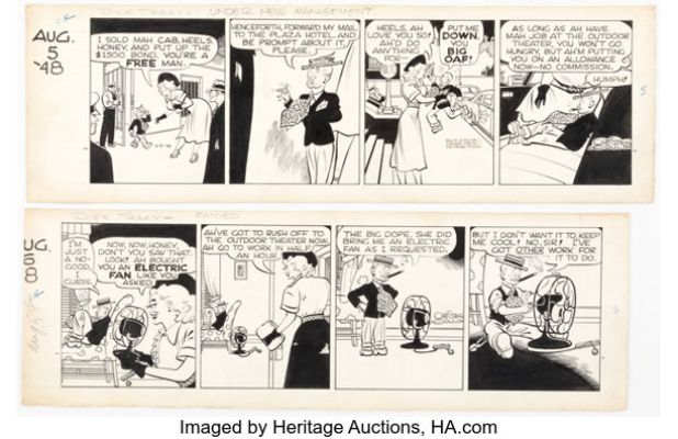 Chester Gould Dick Tracy Consecutive Daily Comic Strips Original Art Group of 2 (Chicago Tribune, 1948). (Total: 2 Original Art) | Heritage